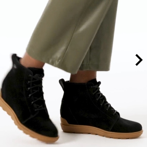 Sorel sz 9.5 Evie II Lace up  Bootie Black suede boot NWOT new condition - Picture 15 of 16